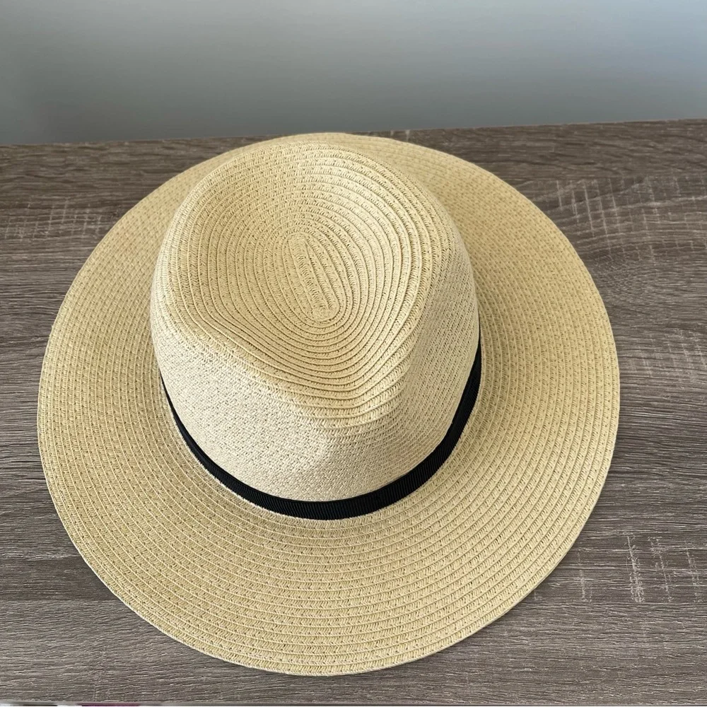 J. Crew Packable Straw Hat #AL151 Size Medium/Large  NEW - Picture 2 of 6
